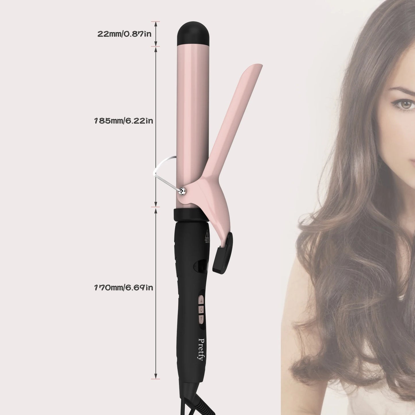 Pretfy 1,25 Zoll Lockenstab, Lockenwickler, Temperatur einstellbar, LCD-Temperaturanzeige, Haarstyling-Tool, Verbrühungsschutz, automatische Abschaltung