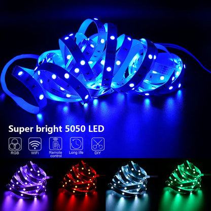 LED Strip Light ,RGB 5050/SMD3535, Flexible Ribbon, DIY Led Light Strip RGB  Tape Diode DC 12V bluetooth Christmas lights