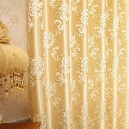 Omani Luxus Gold Floral Vorhänge für Schlafzimmer Fenster Behandlung Fenster Vorhang Wohnzimmer Cortinas