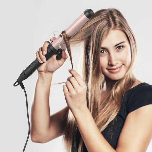 Pretfy 1,25 Zoll Lockenstab, Lockenwickler, Temperatur einstellbar, LCD-Temperaturanzeige, Haarstyling-Tool, Verbrühungsschutz, automatische Abschaltung