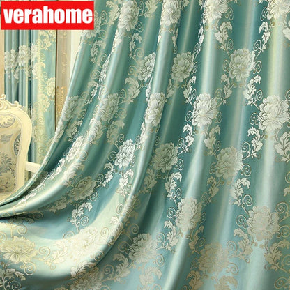 Omani Luxus Gold Floral Vorhänge für Schlafzimmer Fenster Behandlung Fenster Vorhang Wohnzimmer Cortinas