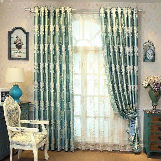 Omani Luxus Gold Floral Vorhänge für Schlafzimmer Fenster Behandlung Fenster Vorhang Wohnzimmer Cortinas